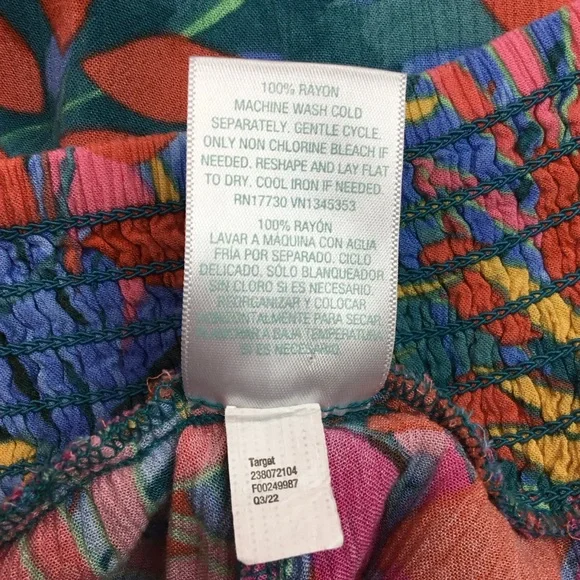 Kona Sol Tropical Floral Wide Leg Lightweight Rayon Pant Multicolor - Picture 8 of 10